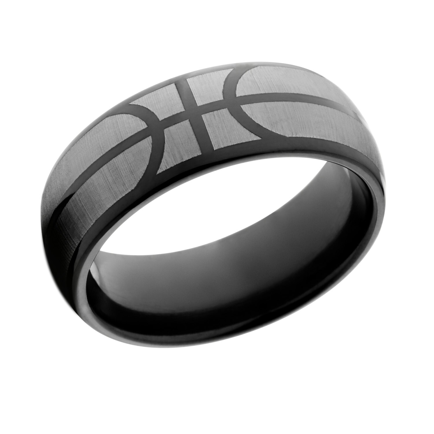 Pallone Da Basket Arancione Al Centro Di Un Campo Di Basket Di Legno Con Tre Linee Rendering Su Sfondo Bianco D 230969196