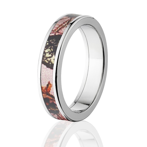 New Mossy Oak PBU Camouflage Wedding Band Custom Camo Wedding Ring