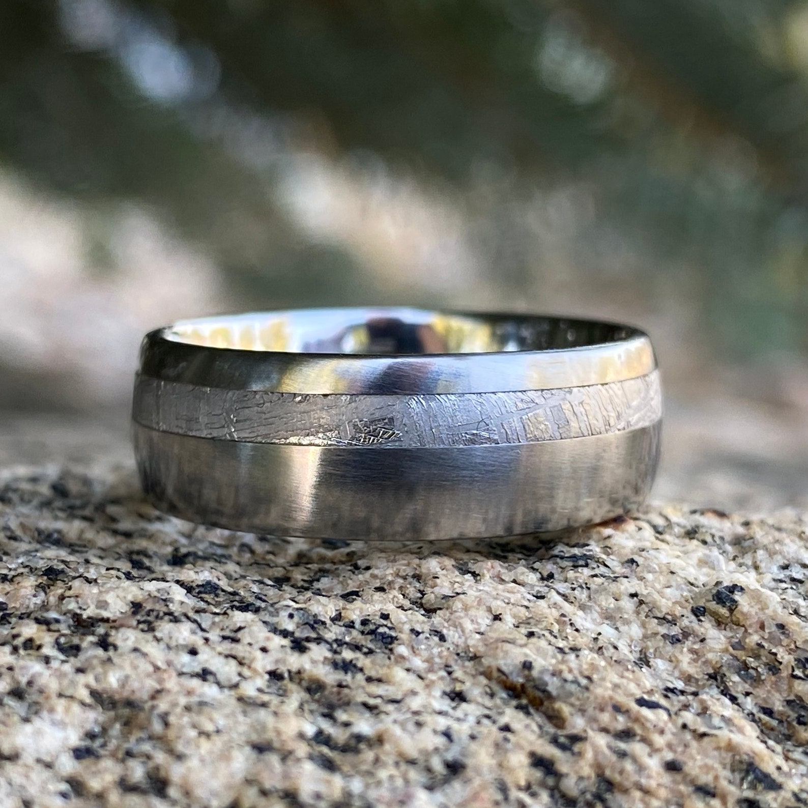 Gibeon Meteorite Ring Custom Made Meteorite Wedding Bands USA - Etsy