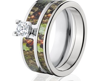 kamekoページ◇k14gf Cobalt Camo Bridal Set With Mossy Oak Obsession, Camo Ring