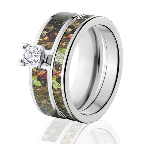 Obsession Women's Camo Engagement Ring Cobalt and 14kt White Gold with  Polished Edges and Deluxe Comfort Fit - Walmart.com