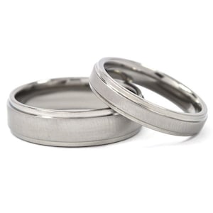 New His And Hers Wedding Band Set - Titanium Rings: 6RC-XB.4RC-XB