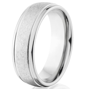 Textured Cobalt Ring, Cobalt Wedding Band, USA Made Custom Wedding Ring : COB-7HR2G-STC