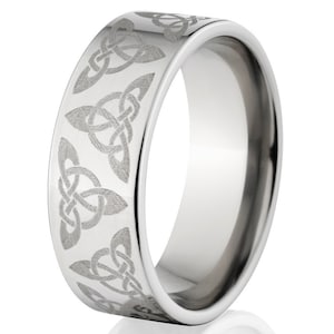 Celtic Ring Custom Titanium Ring USA Made Titanium Bands : 8F-C8L