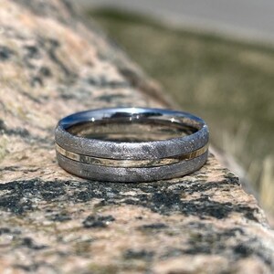 Gibeon Meteorite Wedding Band Custom Mens Rings 6mm Wide Meteorite Ring ...