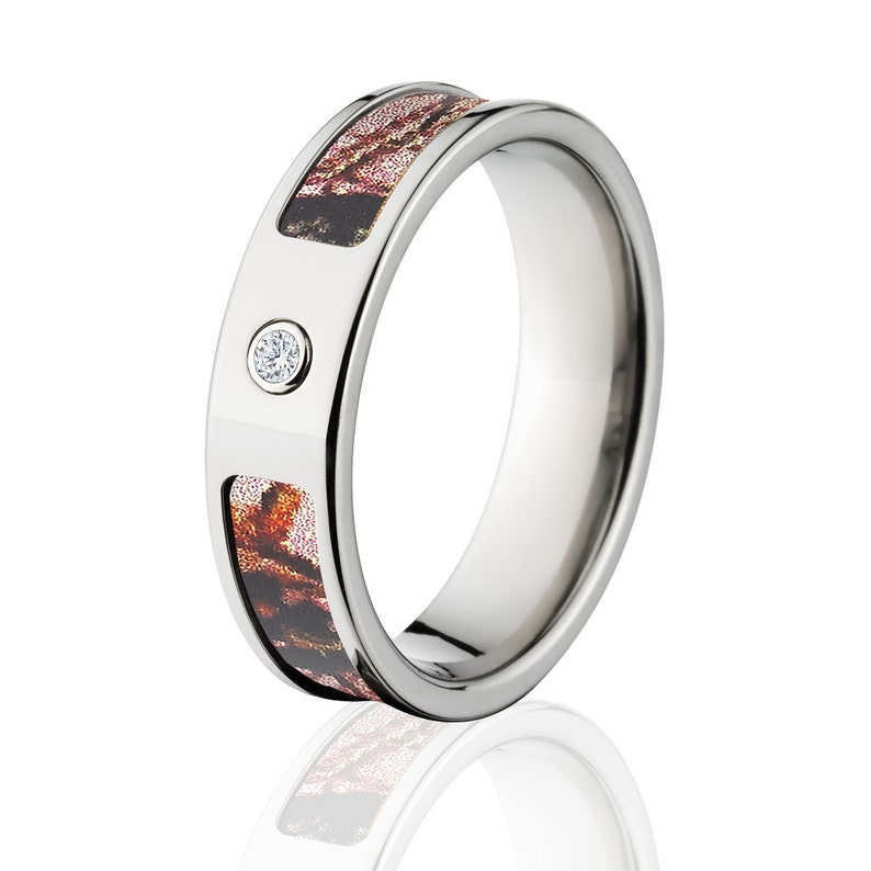 Bezel Engagement Ring bezel ring mossy oak camo New Camo Ring image 0