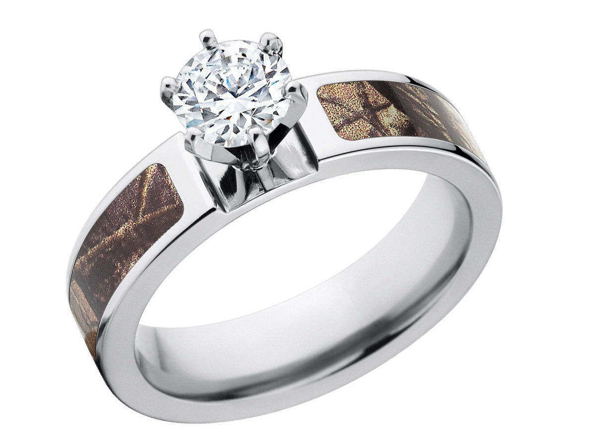 Camo Rings Realtree AP Engagement Camo Bands W 1 CTW 14k Etsy