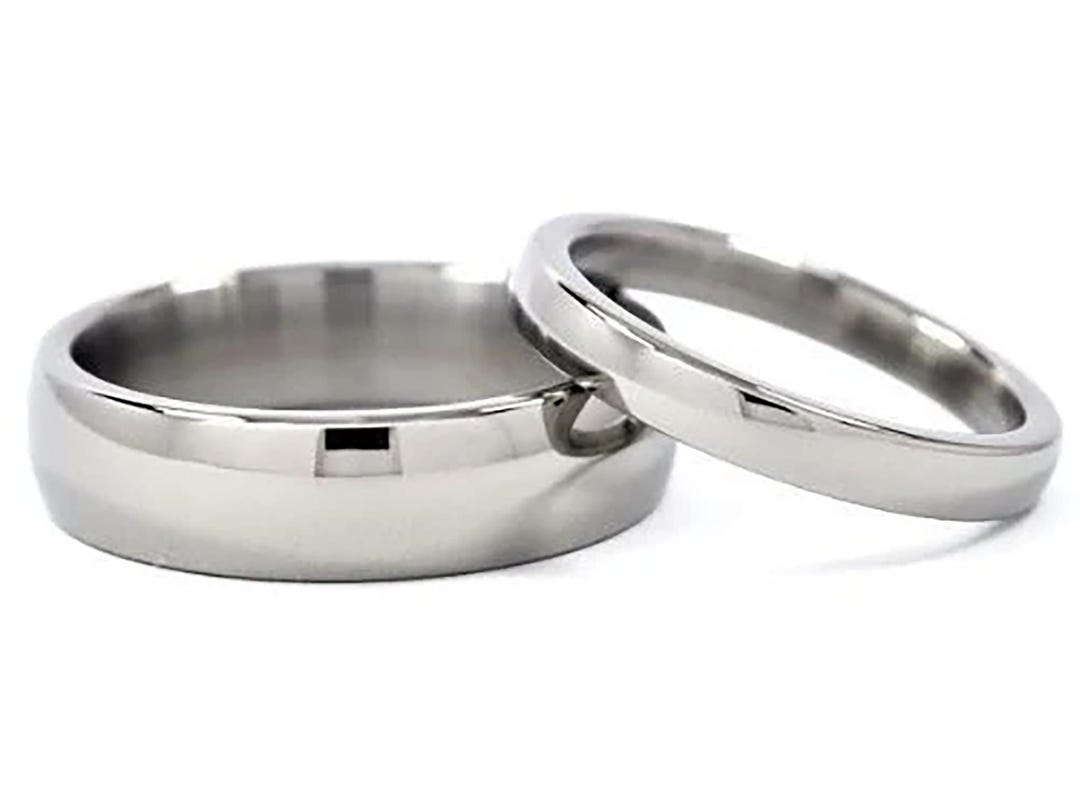 Matching Titanium Rings Titanium Matching Wedding Rings, Domed Comfort Fit Bands, His and Hers ...