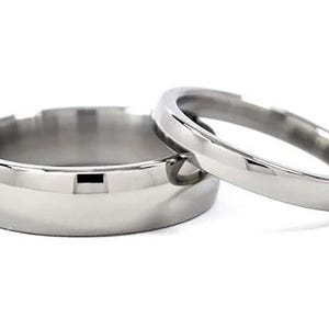 Titanium Rings For Him And Her, Matching Wedding Rings, Titanium Bands: 6HRP.3HRP