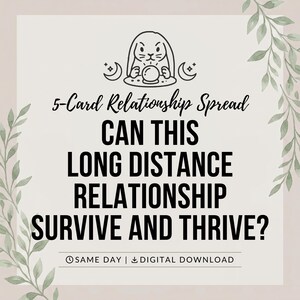 Long Distance Love Tarot Reading | 5-Card Relationship Spread (Digital Download) image 1