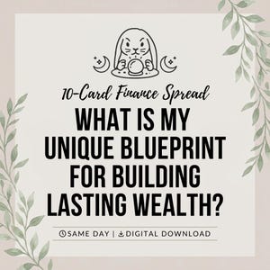 Wealth Blueprint Tarot Reading | 10-Card Finance Spread (Digital Download) image 1