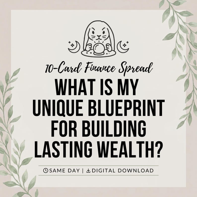 Wealth Blueprint Tarot Reading | 10-Card Finance Spread (Digital Download) image 1