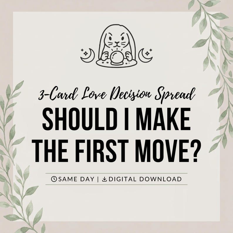 Should I Reach Out Tarot Reading | 3-Card Love Decision Spread (Digital Download) image 1