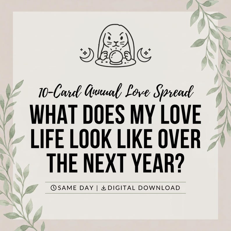 Love Year Ahead Tarot Reading | 10-Card Annual Love Spread (Digital Download) image 1