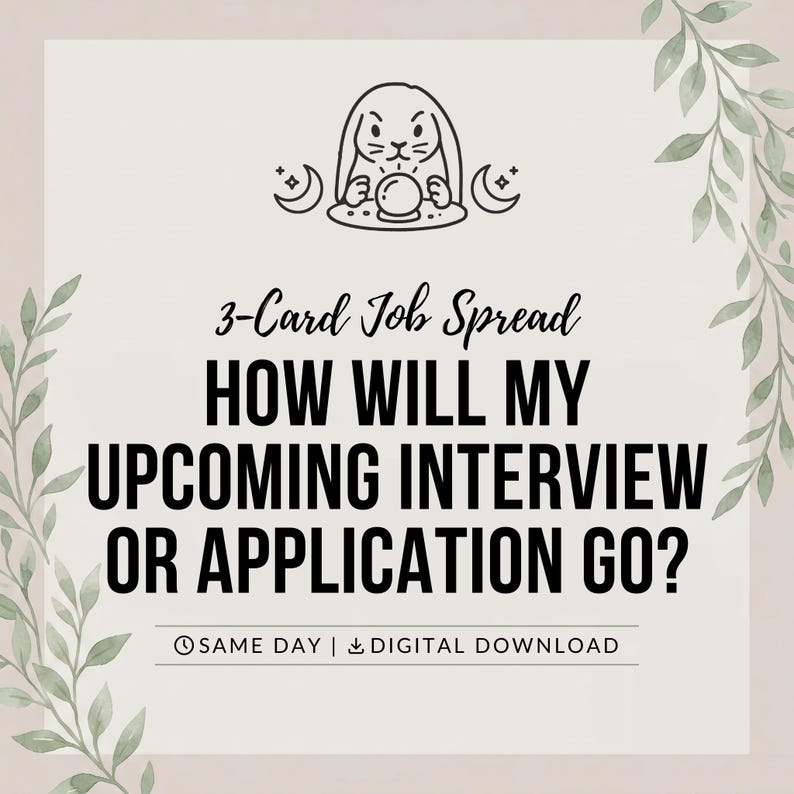 Interview Outcome Tarot Reading | 3-Card Job Spread (Digital Download) image 1