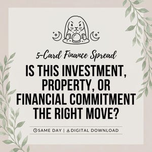 Investment Decision Tarot Reading | 5-Card Finance Spread (Digital Download) image 1