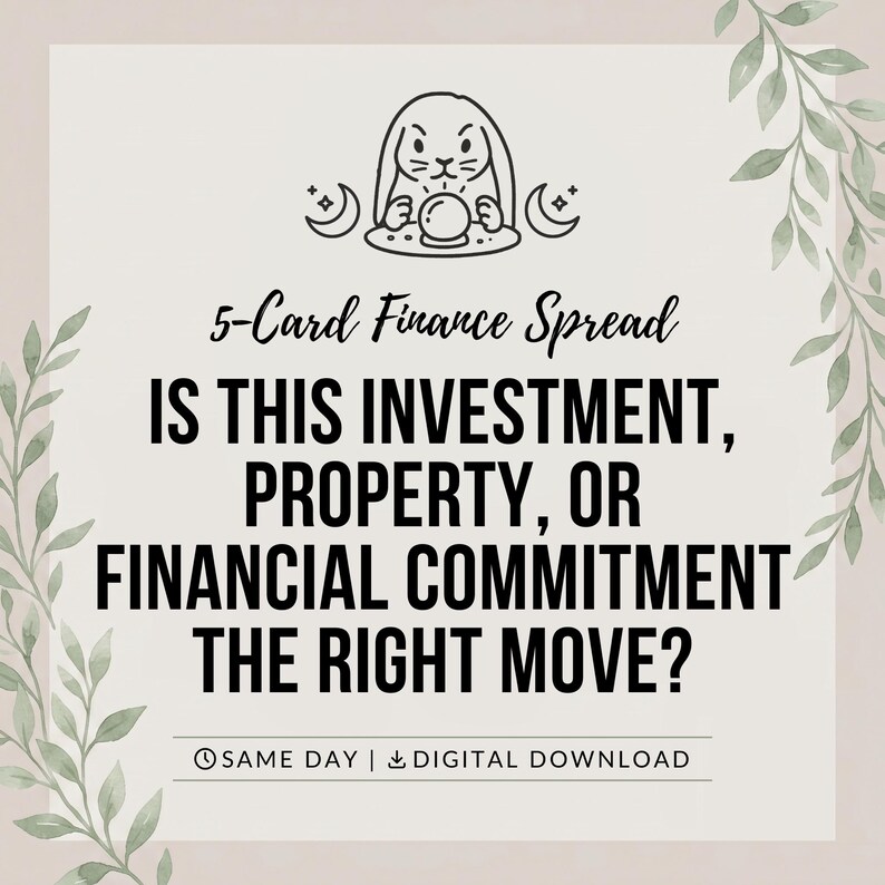 Investment Decision Tarot Reading | 5-Card Finance Spread (Digital Download) image 1