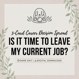 Should I Quit My Job Tarot Reading | 3-Card Decision Spread (Digital Download) image 1