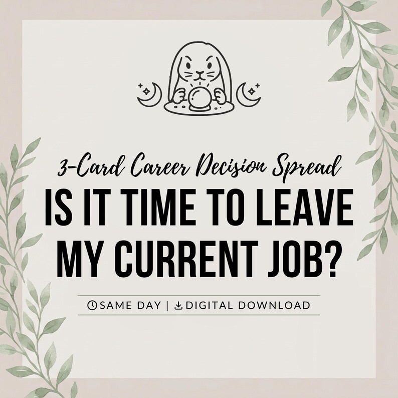 Should I Quit My Job Tarot Reading | 3-Card Decision Spread (Digital Download) image 1