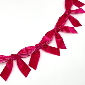 Velvet Bow Garland: Girl Nursery, Birthday Party Decor