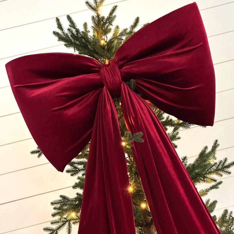 Large Tree Topper Bow Pink - Etsy