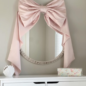Blush Bow, Kids room wall decor / Nursery wall bow / Large bow wall decor / Baby girl room / 1st birthday / Bow banner