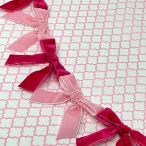 Pink Bow Garland , Bridal Shower Decor , Baby Shower Wall Decor, Decor for Nursery Baby Girl