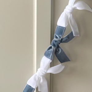 Wall Blue  Bow Garland for Party, Velvet Garlands, Custom Bow Birthdays, Baby Shower & Parties, Birthday Wall Decor, Pink Bow Garland