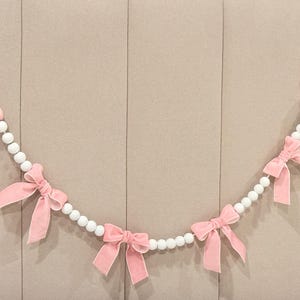Wall Bow Garland for Party, Velvet Garlands, Custom Bow Birthdays, Baby Shower & Parties, Birthday Wall Decor, Pink Bow Garland