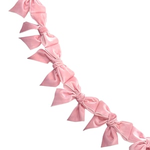 Wall Bow Garland for Party, Velvet Garlands, , Baby Shower Bow Decor, Birthday Decorations, Pink Bow Garland