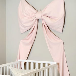 Kids room wall decor / Nursery wall bow / Large bow wall decor / Baby girl room / 1st birthday / Bow banner