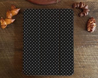 Black and White Polka Dots iPad Case with Apple Pencil Holder Cover for Air/Pro/Mini Case iPad 2024 M2 M4 A16 Case, Samsung Galaxy Tab S8/9