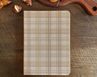 Vintage Check iPad Case with Pencil Holder for iPad Air 6 iPad 10 7/8/9 iPad Pro iPad Mini 6/7 Case, Samsung Galaxy Tab S7 FE S8 S9 Plus