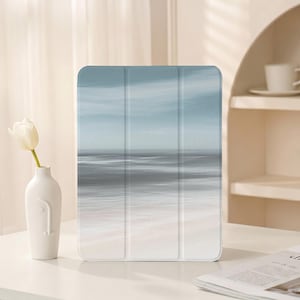 Custom Name iPad Case with Pencil Holder, Seaside, iPad Air 6 Air 4/5 iPad 10 7/8/9 iPad Pro iPad Mini 6/7 Case, iPad A16 Case Gift