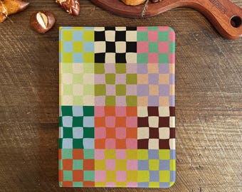 Colorful Lattice iPad Case with Apple Pencil Holder Cover for iPad Air 6/7 iPad Pro 2022 2024 2025, iPad 10th iPad Mini 6 Case Cover