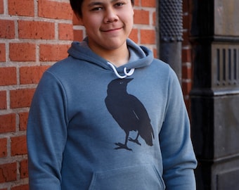Crow bird | Soft classic pullover hoodie | Unisex