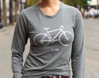 Bicycle MPG | Long Sleeve T Shirt | Soft lightweight | Infinity symbol | Bike t shirt | Unisex sizes