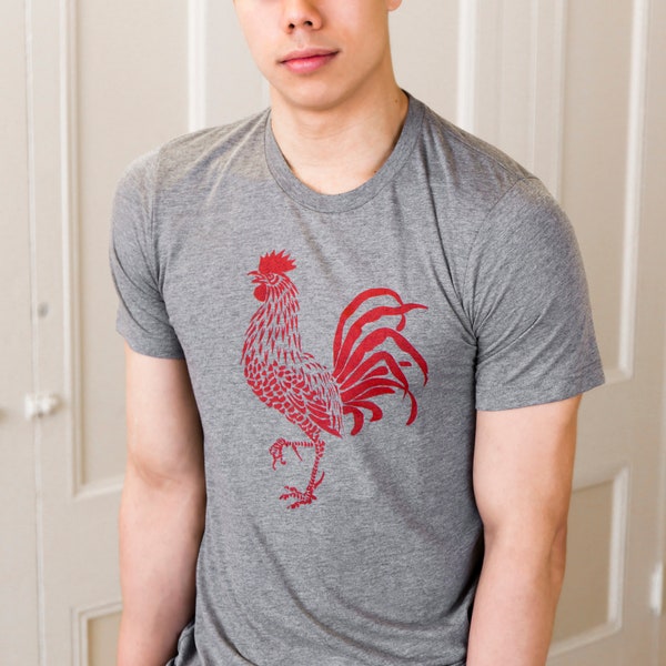 Rooster | Soft Lightweight T Shirt | Crew and V-neck
