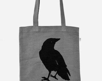 Crow | Hemp tote bag | Raven