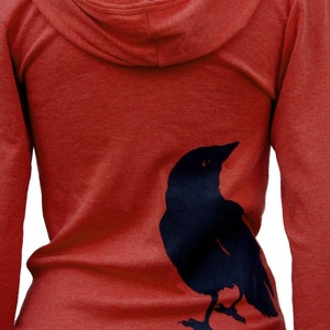 Crow bird | Full zip Soft Lightweight hoodie | Nevermore | Unisex sizes XS - XXL | Raven