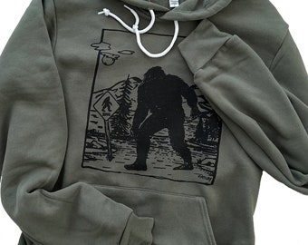 Bigfoot X-ing | Soft classic pullover hoodie | Unisex | Sasquatch crossing