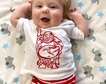 Happy Lucky Buddha | Infant & Toddler | Hotei | Peace Symbol | Soft Children Tees | Size 6mo - 4T