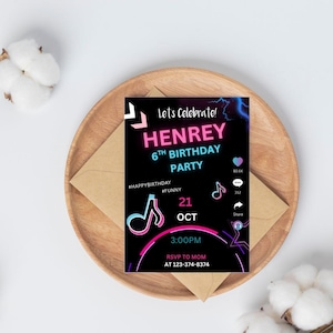 Editable Dance Party Invitation | Music Theme Birthday Template (Digital Download)