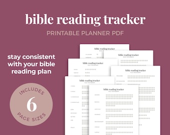 Bible Reading Tracker, Bible In A Year, Bible Reading Planner, Bible Study Planner || A4 / A5 / Letter / Half Letter / Happy Planner