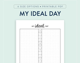 Ideal Daily Schedule, My Ideal Day, Time Blocking Printable, Block Schedule || A4 / A5/ Letter / Half Letter / Happy Planner