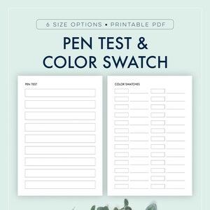 Color Swatch Chart, Pen Test Page, Tombow Reference Sheet, Marker Log || A4 / A5/ Letter / Half Letter / Happy Planner