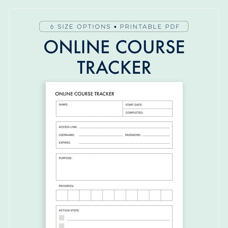 Wgu Course Tracker Etsy Wgu Course Tracker Etsy
