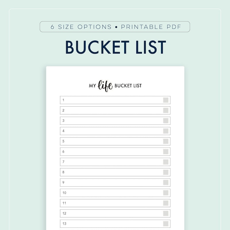 Bucket List Etsy