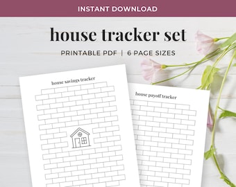 House Savings Tracker, Down Payment Tracker Printable, Debt Payoff Chart, Mortgage Payoff Printable PDF, Goodnotes