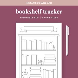 Suivi de lecture d&#39;étagère, à insérer dans votre journal de lecture ou votre agenda de lecture, modèle imprimable de suivi de livre, journal de lecture